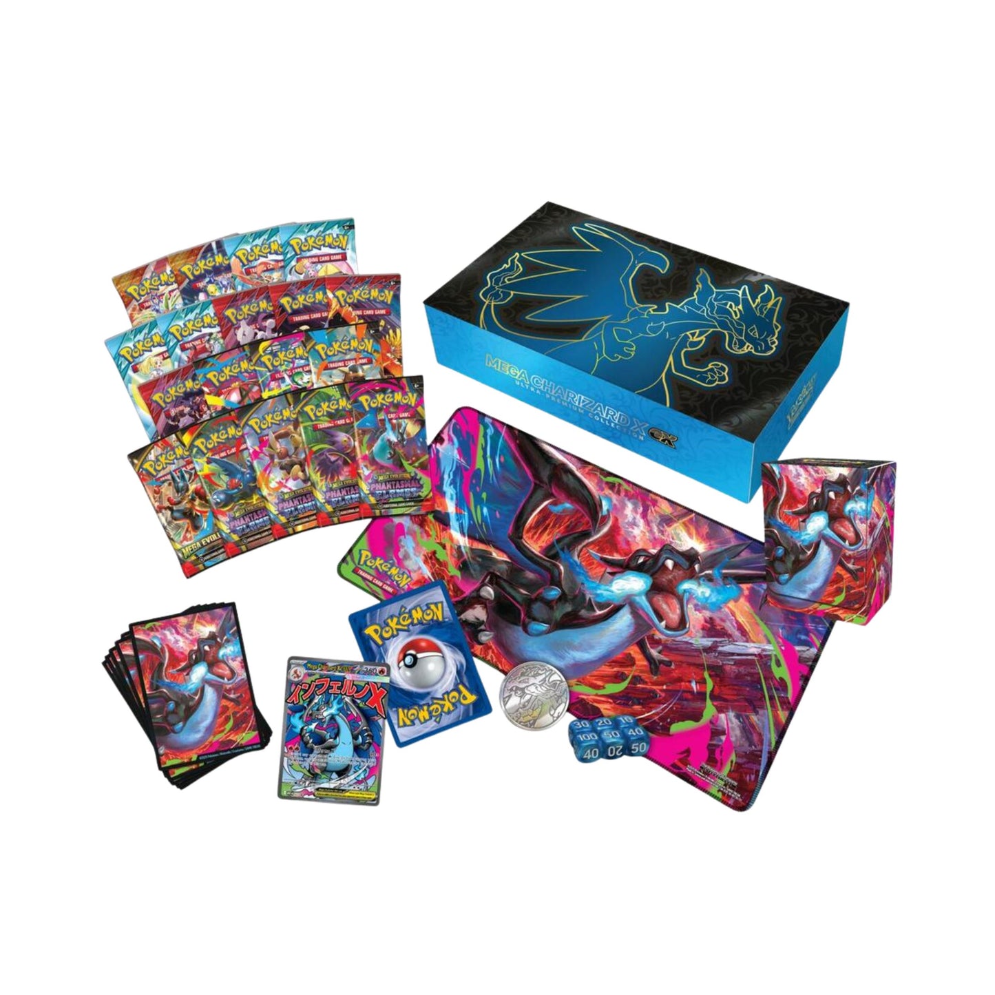Pokemon Mega Charizard X ex Ultra Premium Collection – 18 Booster Packs – Collectible Card Game Set - Pre Order November 14