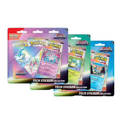 Pokemon TCG Prismatic Evolutions Tech Sticker Collection - Set of 3 Factory Sealed