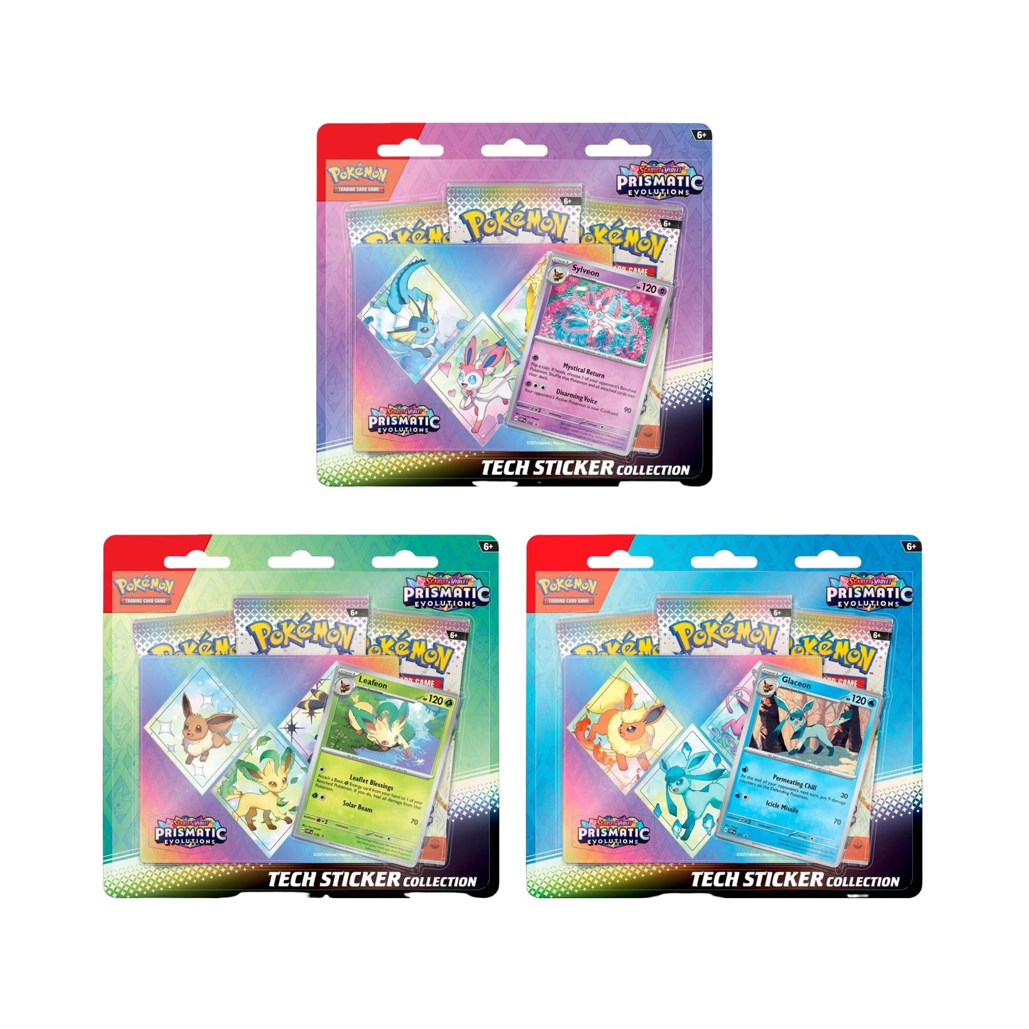 Pokemon TCG Prismatic Evolutions Tech Sticker Collection - Set of 3 Factory Sealed