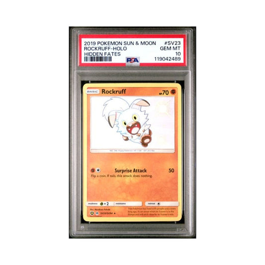 Pokemon Rockruff S&M Holo PSA 10 2489