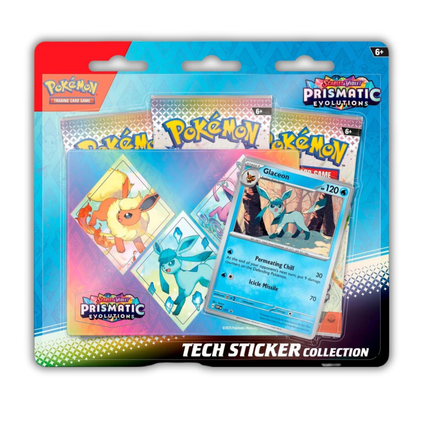 Pokemon TCG Scarlet & Violet: Prismatic Evolutions Tech Sticker Collection - Glaceon