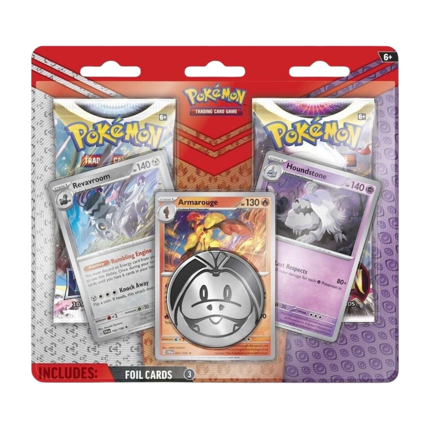 Pokémon TCG 2 Pack Blister – Revavroom, Armarouge & Houndstone Promo Cards