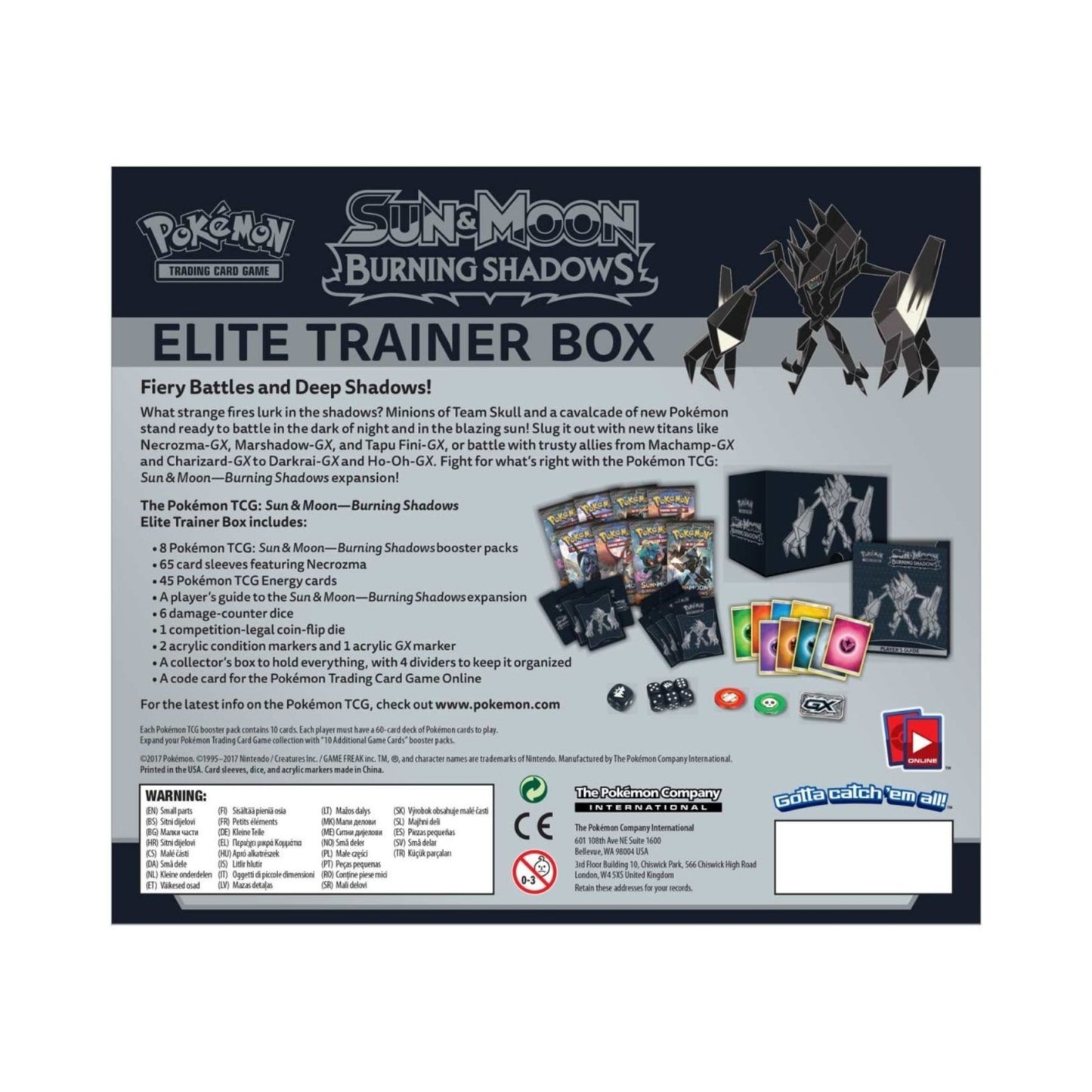 Pokemon TCG Sun and Moon Burning Shadows Elite Trainer Box ETB Sealed