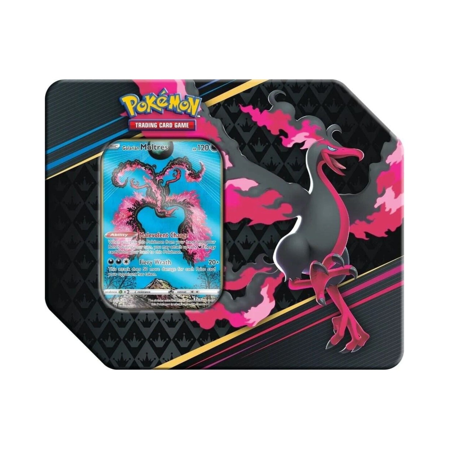 Pokémon TCG Crown Zenith Tin – Galarian Moltres Promo + Booster Packs