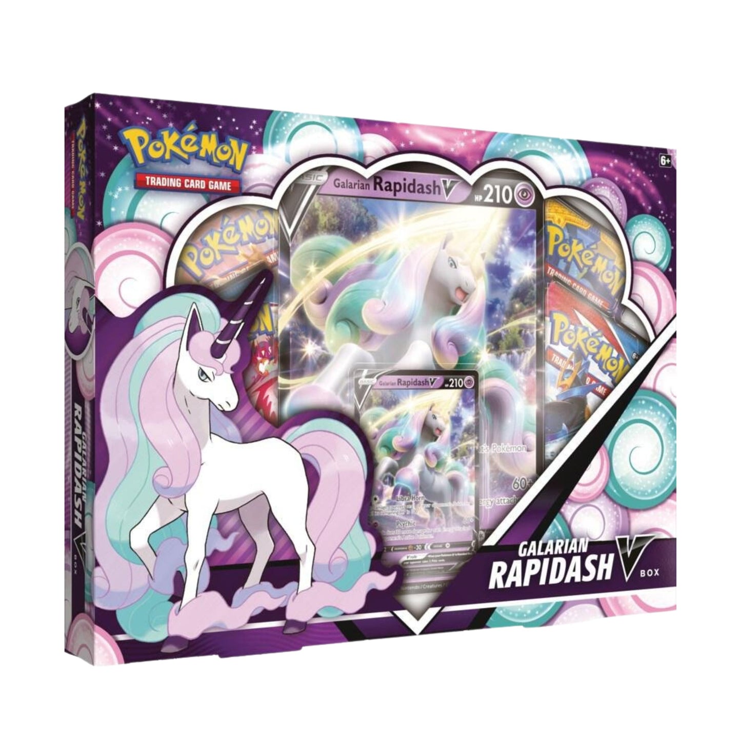 Pokémon TCG Galarian Rapidash V Box with Foil Promo Card and Booster Packs Card Game