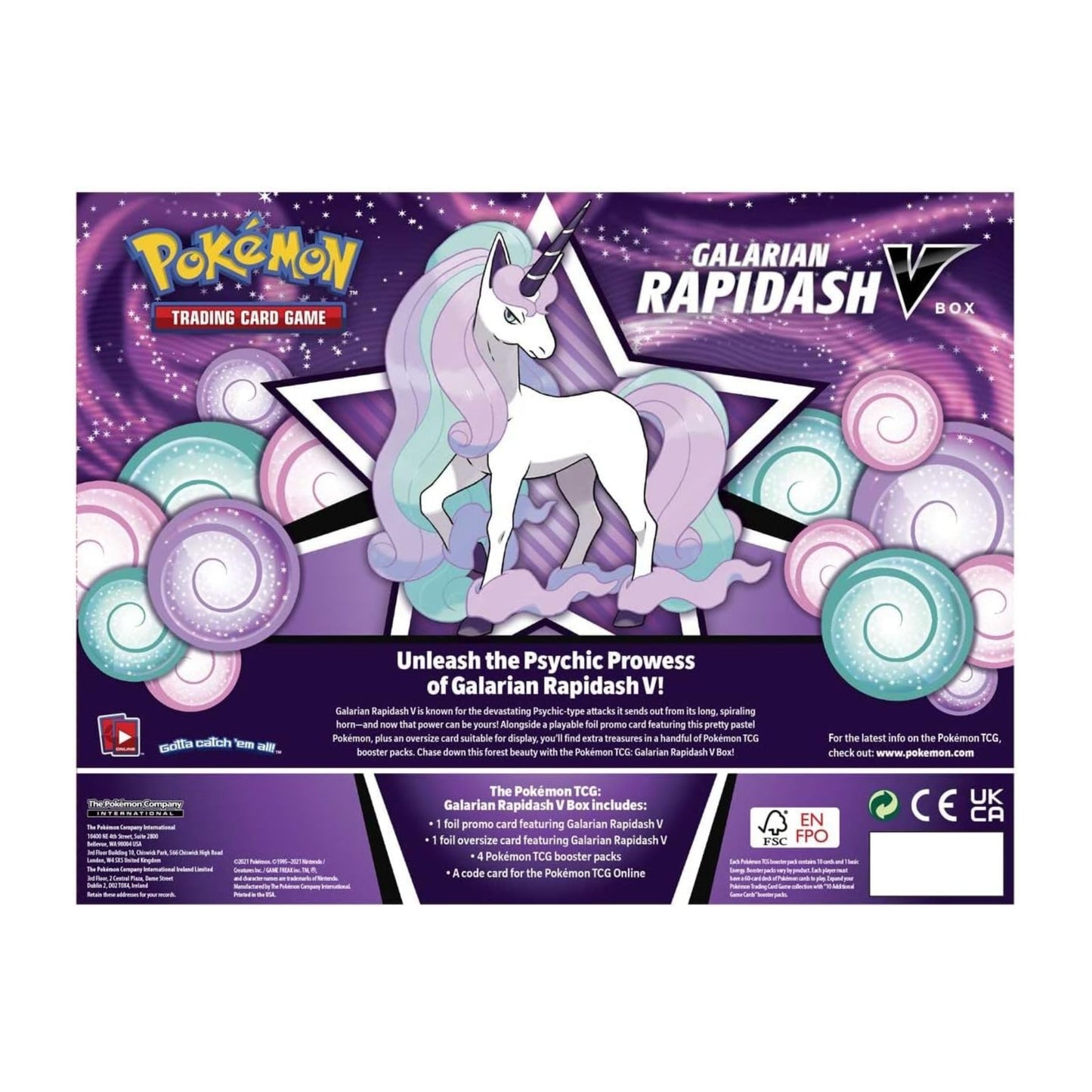 Pokémon TCG Galarian Rapidash V Box with Foil Promo Card and Booster Packs Card Game