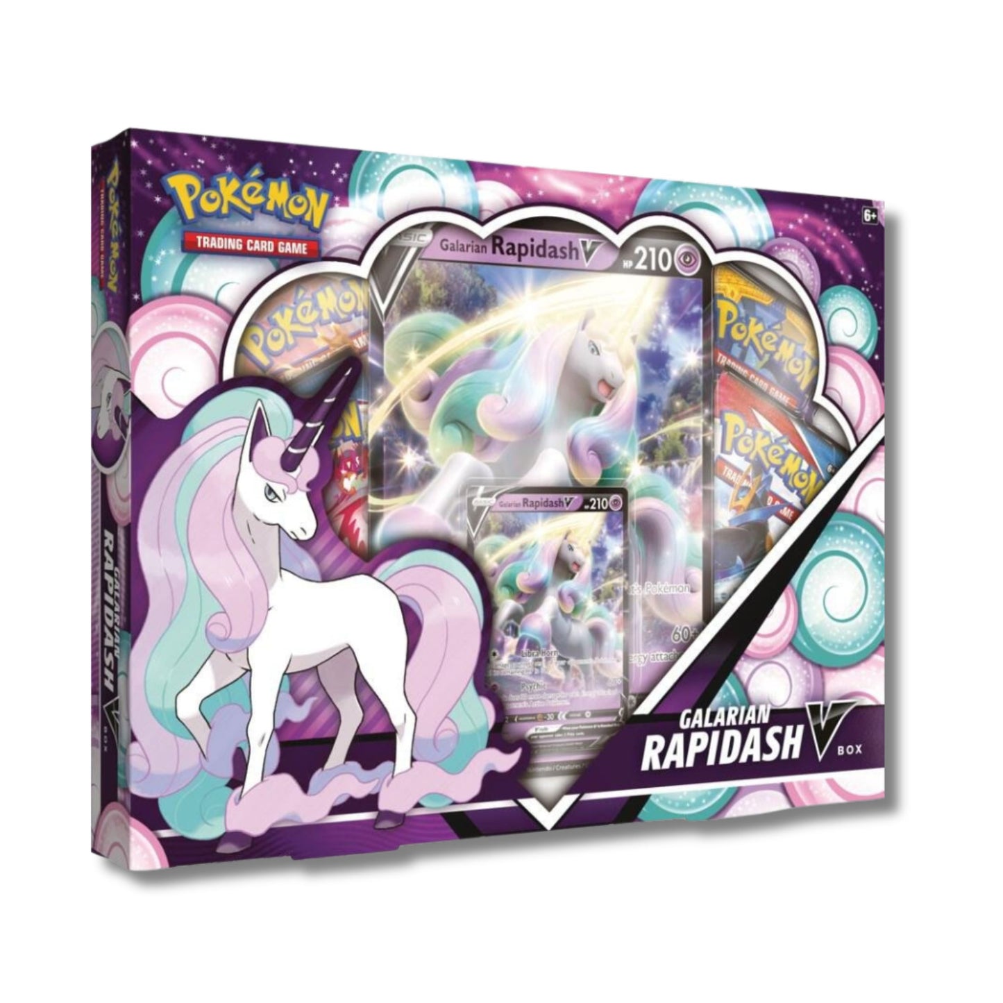 Pokémon TCG Galarian Rapidash V Box with Foil Promo Card and Booster Packs Card Game