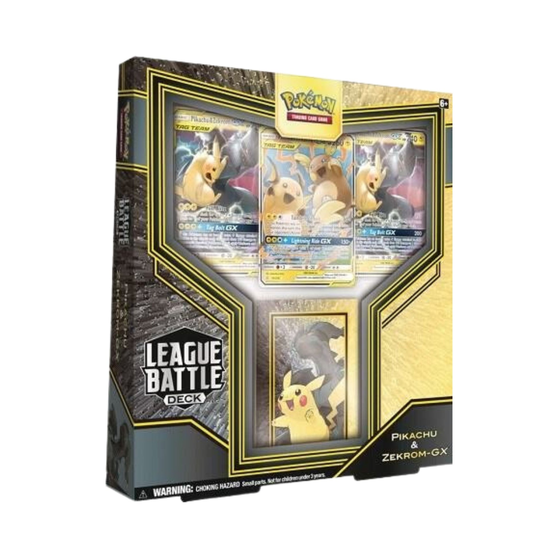 Charge into battle with the Pokémon TCG League Battle Deck Pikachu & Zekrom-GX. This ready-to-play deck features powerful Lightning-type Pokémon and strategic Trainer cards—perfect for collectors and Pokémon card game fans. Great for tournaments or casual matches.