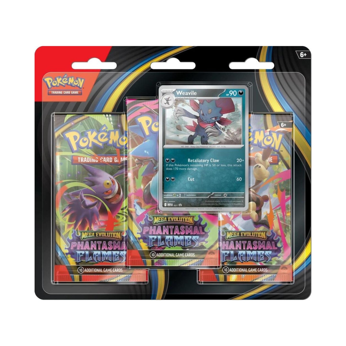 Pokemon TCG Phantasmal Flames 3 Pack Blister Weavile with Yanmega Promo Card