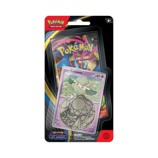 Pokemon TCG Phantasmal Flames Single Pack Blister with Cottonee promo card and booster pack.