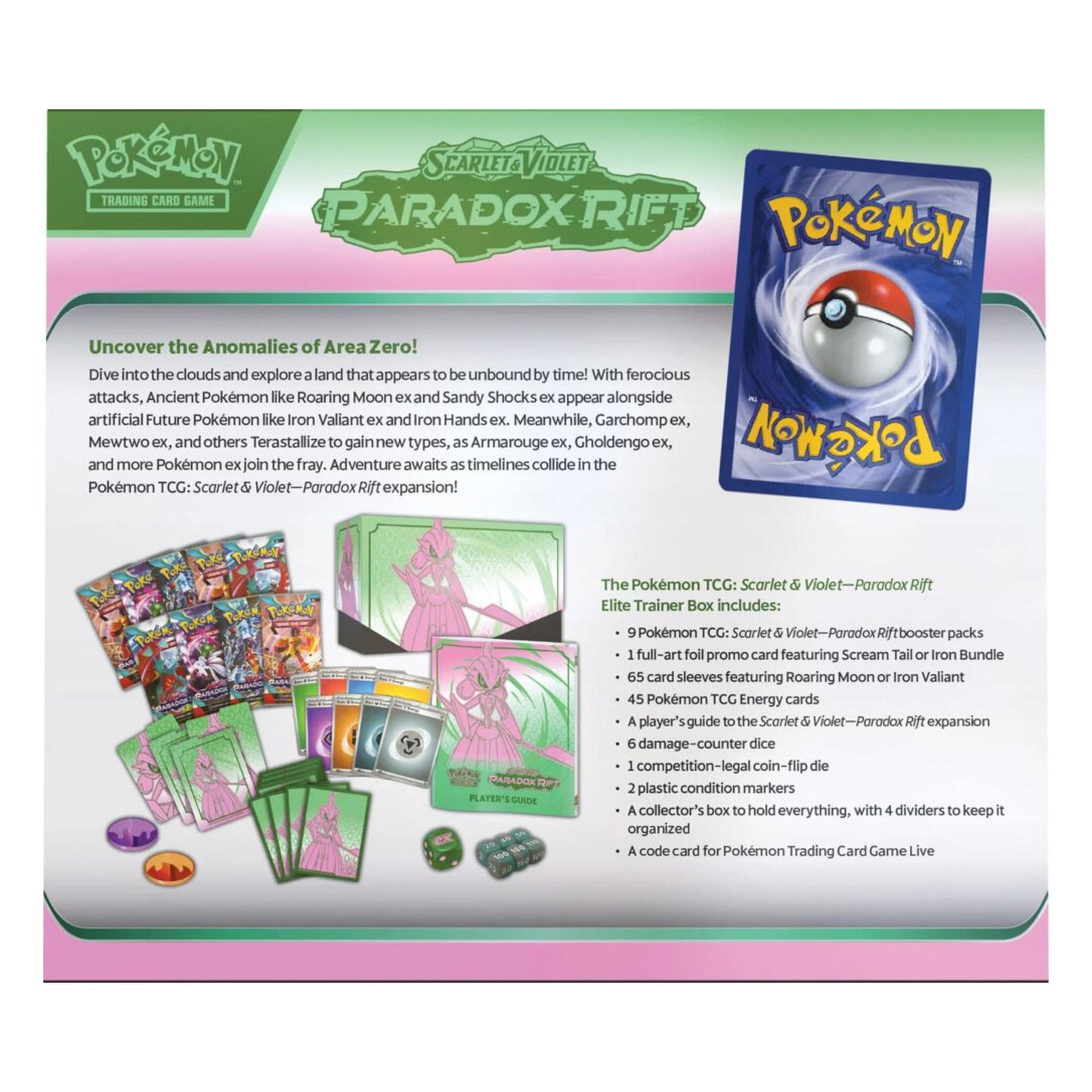 Pokémon TCG Scarlet & Violet Paradox Rift (Iron Valiant) Elite Trainer Box – Sealed Pokémon Cards and Booster Packs