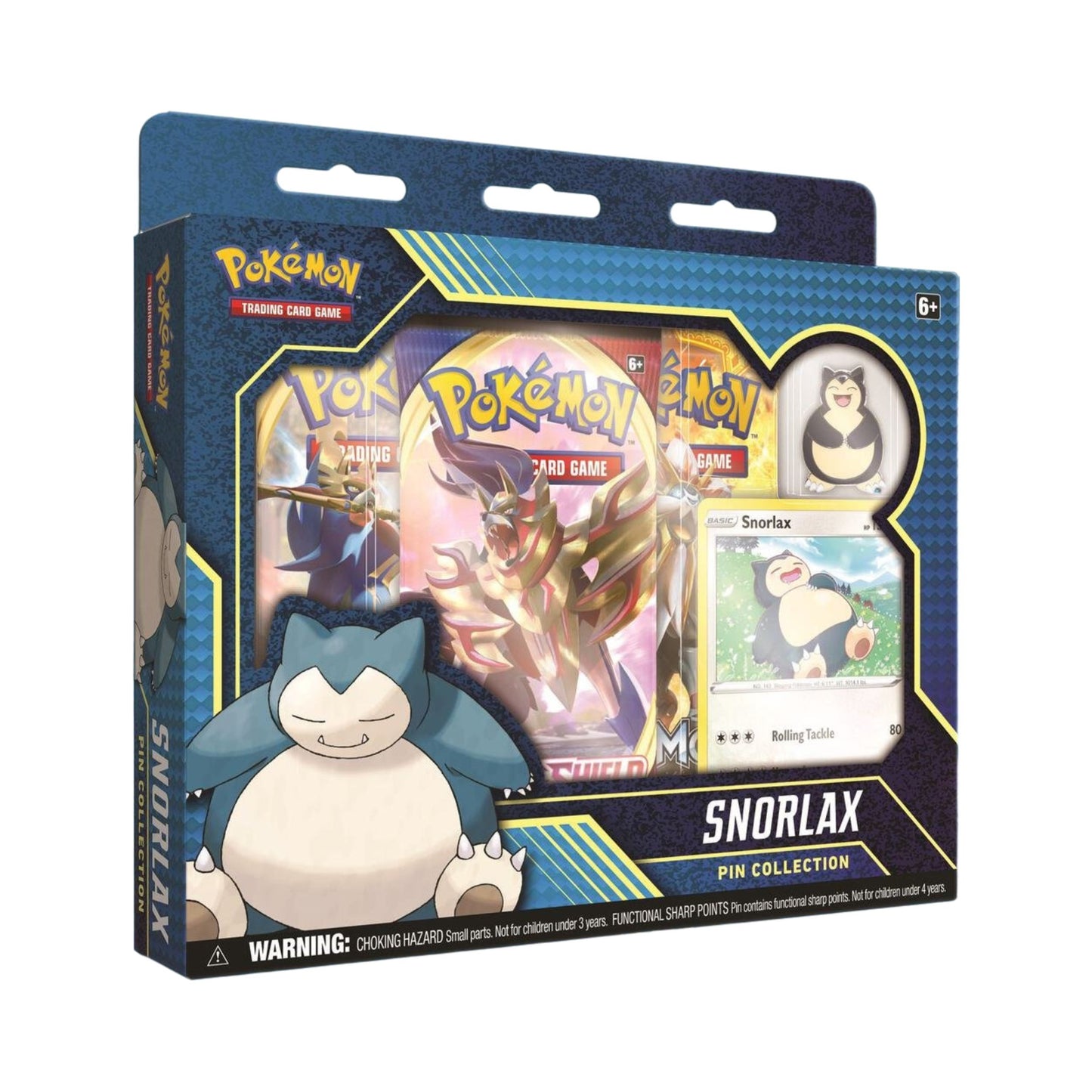 Pokémon TCG Snorlax Pin Collection Box with Promo Card, Collector Pin, and Booster Packs