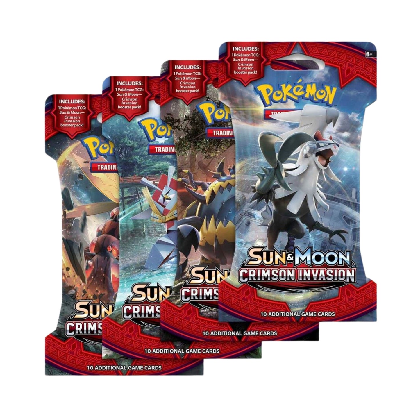 Pokémon TCG Sun & Moon Crimson Invasion Single Sleeved Booster Pack 10 Cards Collectible Card Game