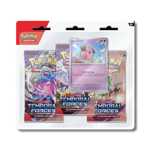 Pokemon TCG Scarlet & Violet Temporal Forces 3-Pack Blister Pack with booster packs and foil promo card