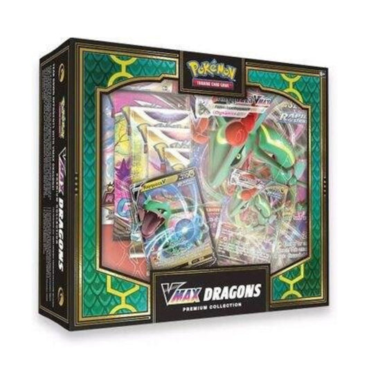 Pokémon TCG: VMAX Dragons Premium Collection – Rayquaza VMAX & Duraludon VMAX Promo Cards + 11 Booster Packs