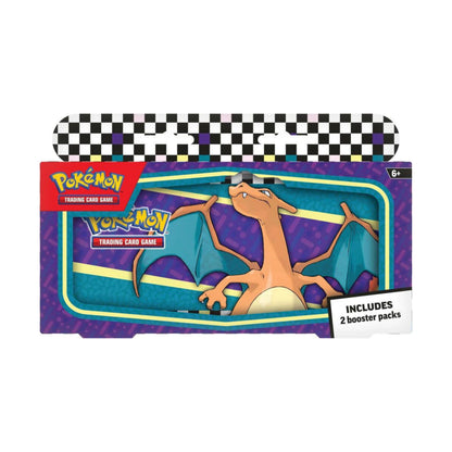 Pokemon TCG Back to School Pencil Case 2024 storage case with Pokemon booster packs.