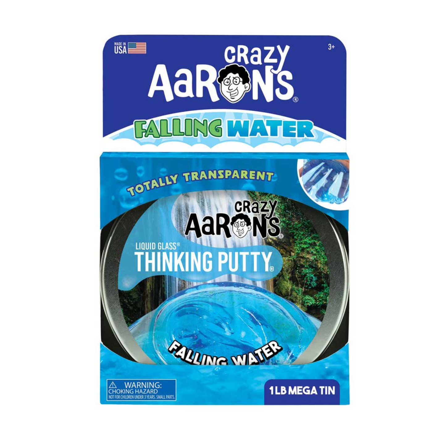 Crazy Aaron's Thinking Putty Falling Water sensory putty tin