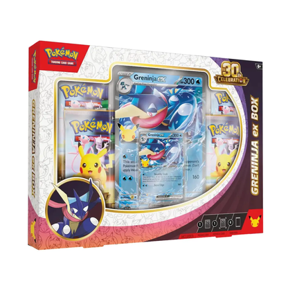 Pokemon TCG 30th Celebration Greninja ex Box – Includes Foil Greninja ex Promo Card, Oversized Foil Card & 4 Pokémon 30th Celebration Booster Packs | Trading Card Game Collectible Gift Set (PREORDER - Release Date September 16, 2026)