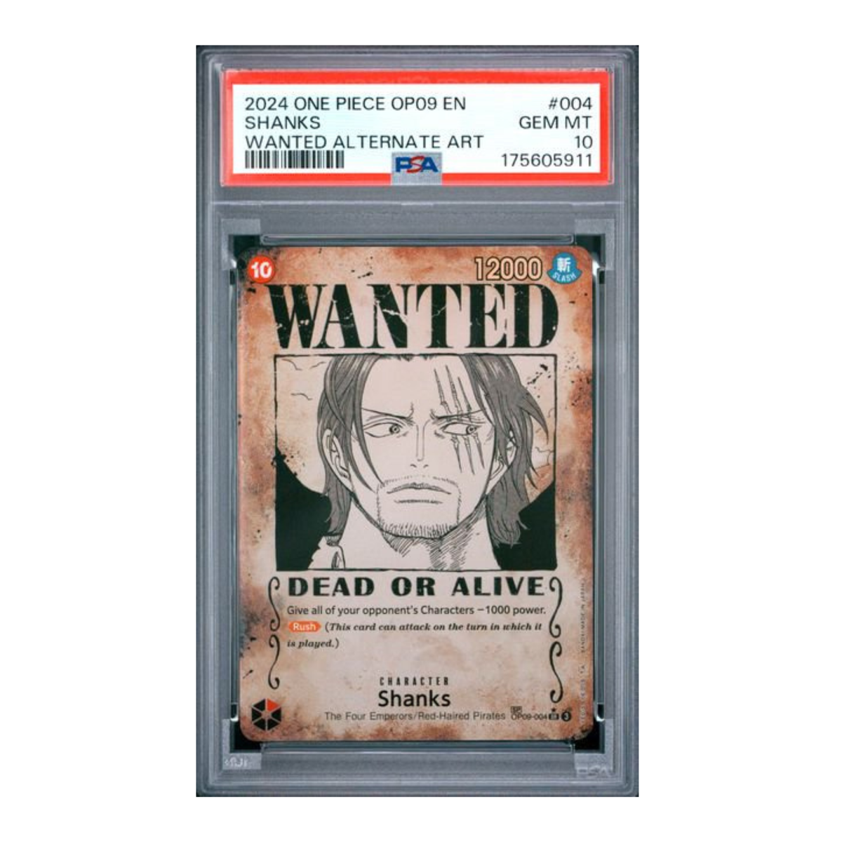 One Piece Shanks WANTED OP09 PSA 10 5911