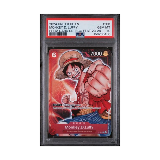 One Piece Luffy BGC Fest PSA 10 graded trading card.