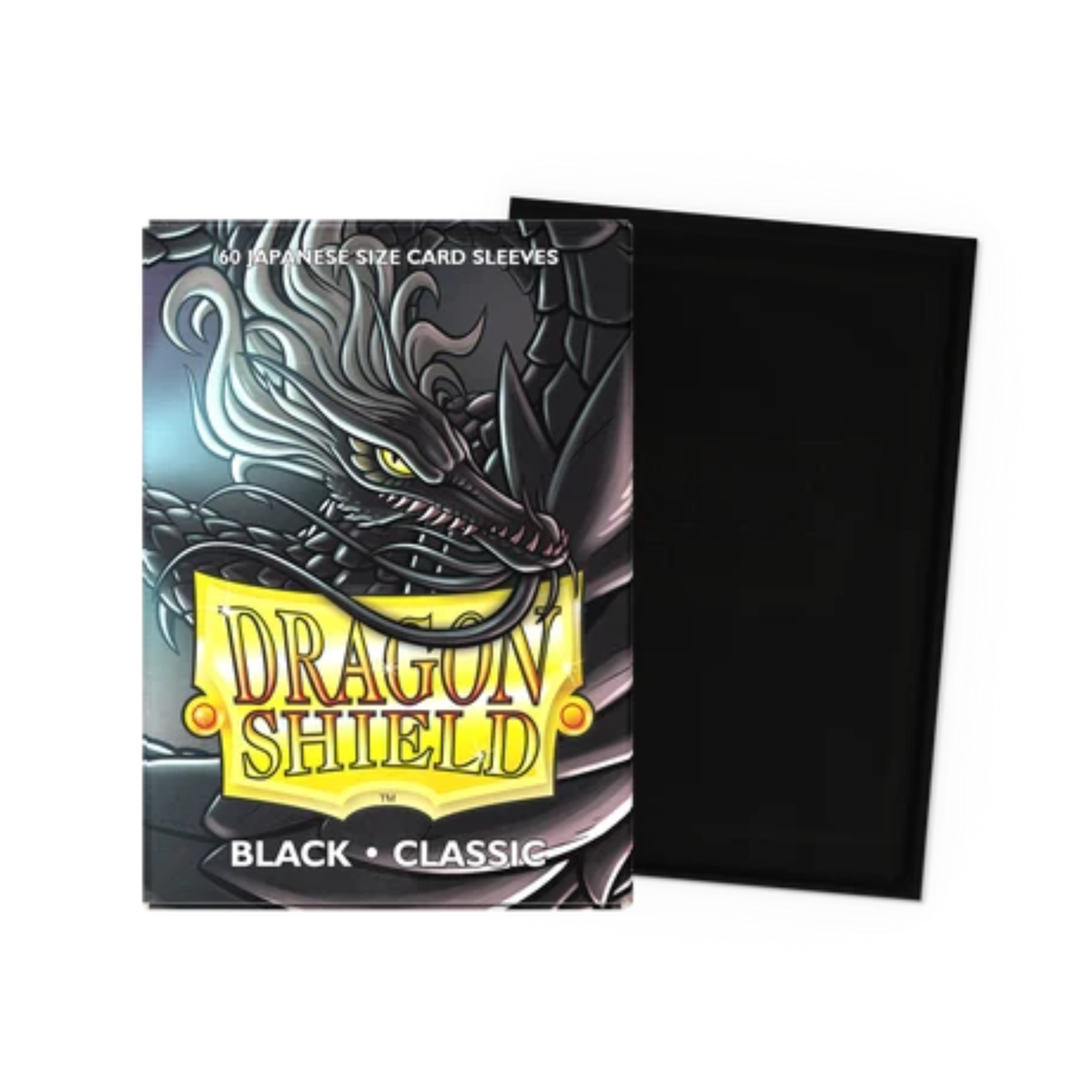 Dragon Shield Japanese Size Classic Black Card Sleeves 60 Count for Trading Card Games