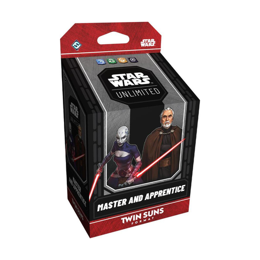 Star Wars Unlimited Twin Suns Format Master and Apprentice card game product with themed artwork and trading card game design
