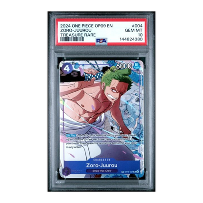 One Piece TCG Zoro-Juurou OP09 TR trading card graded PSA 10