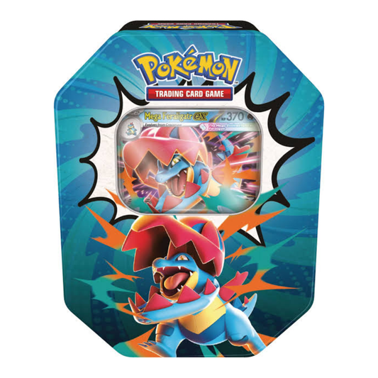Pokemon TCG Ascended Heroes Mega Feraligatr EX Tin Pokemon trading card product