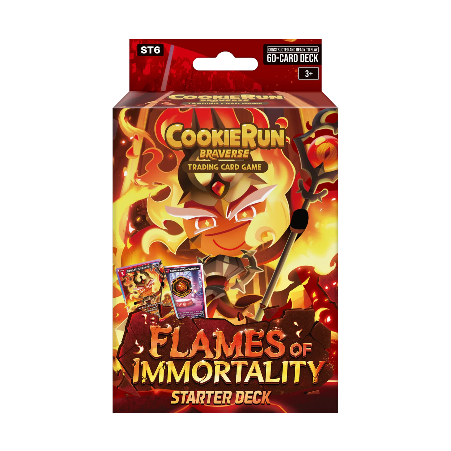 CookieRun Braverse TCG ST-06 Flames of Immortality Red Starter Deck with 60 trading cards