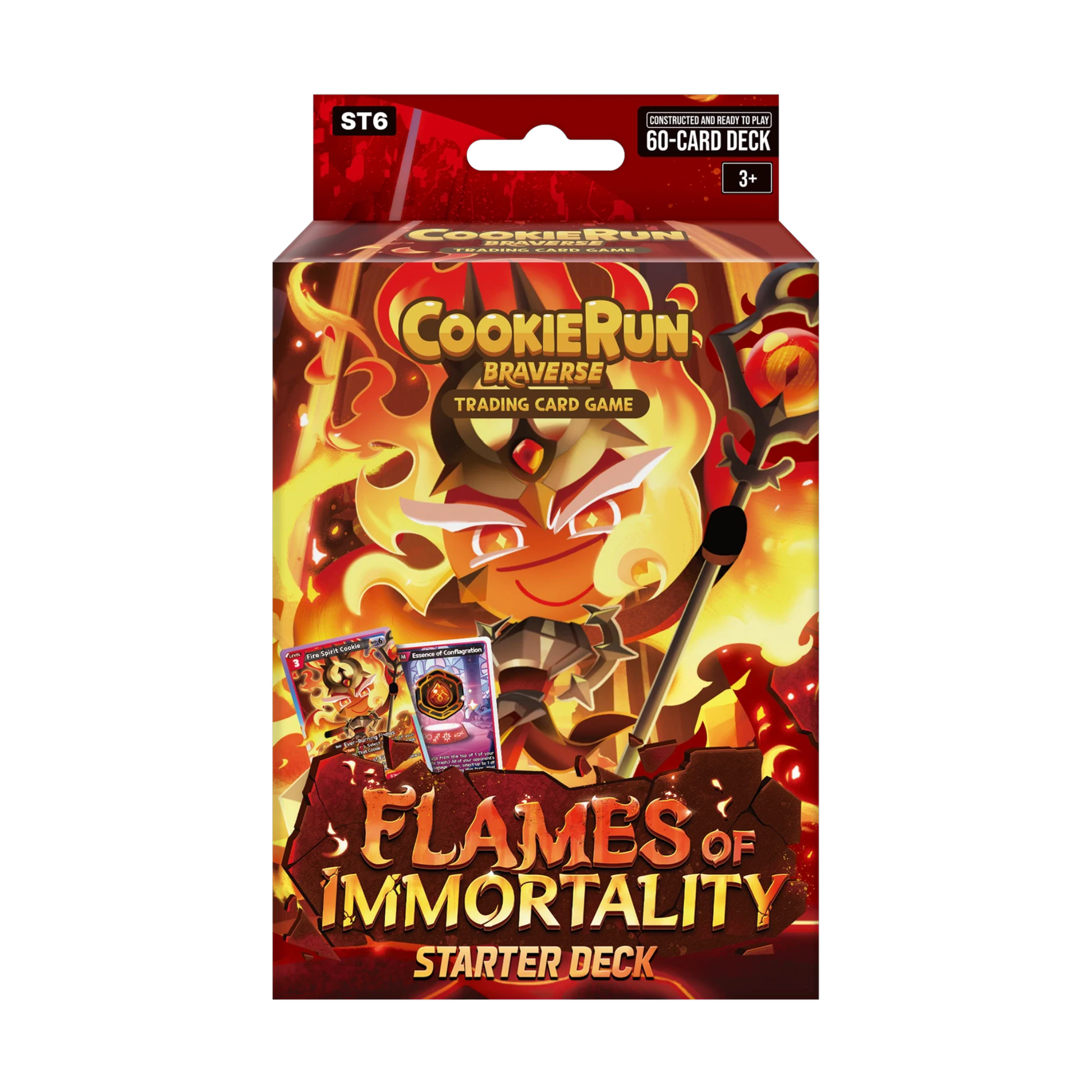 CookieRun Braverse TCG ST-06 Flames of Immortality Red Starter Deck with 60 trading cards