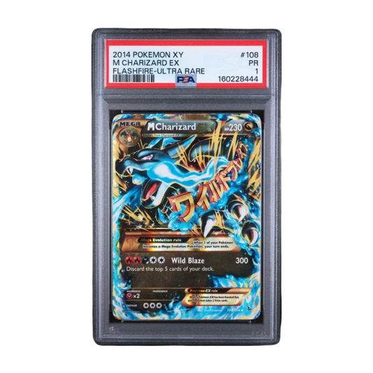 Pokemon M Charizard EX XY Ultra Rare PSA 1 graded trading card.