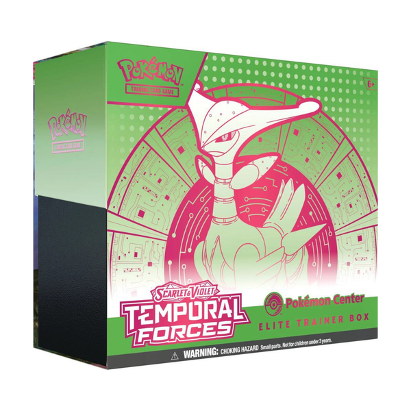 Pokemon TCG Scarlet and Violet Temporal Forces Pokemon Center Elite Trainer Box Iron Leaves