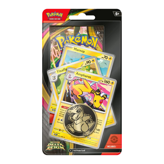 Pokémon TCG ME06 Delta Reign Premium Checklane Blister Ampharos Line Trading Card Game Factory Sealed (PREORDER - Release Date November 06, 2026)