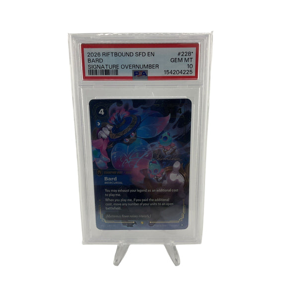 2026 RIFTBOUND SFD-SPIRITFORGED #228* BARD - MERCURIAL PSA 10 SIGNATURE