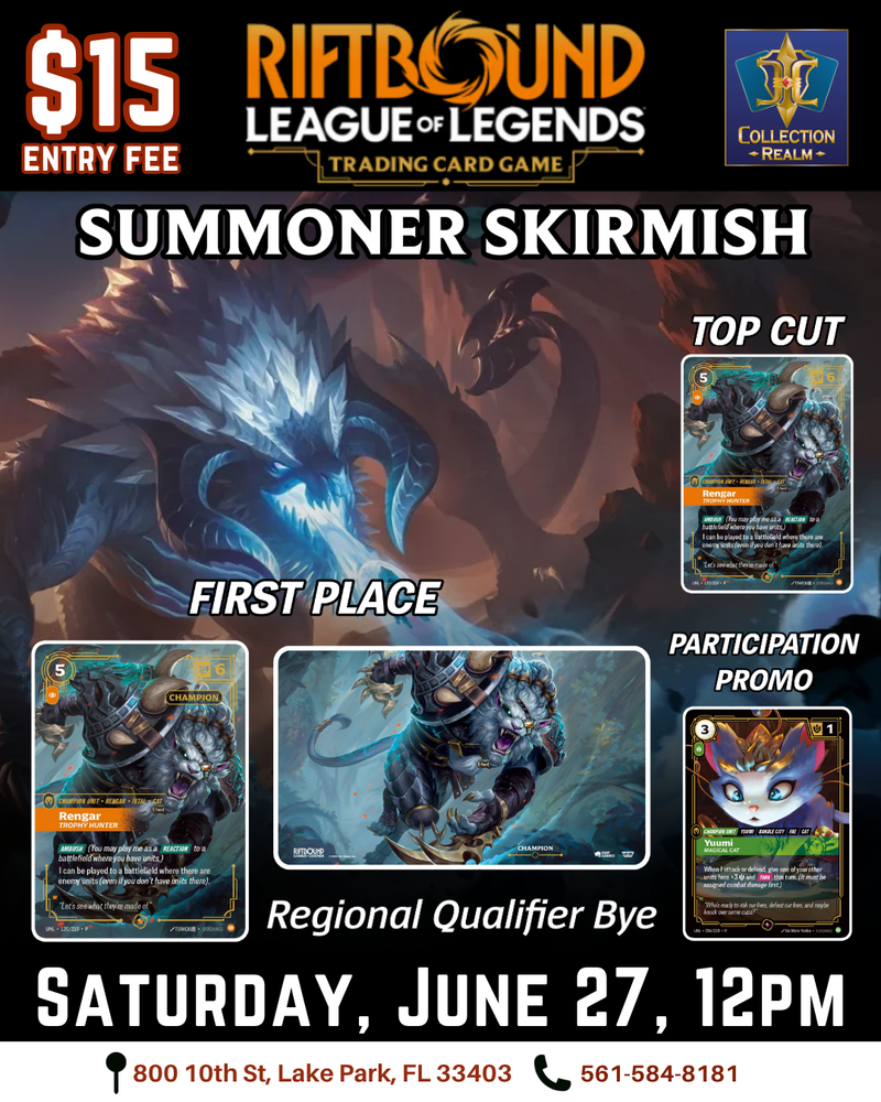 Riftbound LoL TCG Summoner Skirmish – June 27, 2026 (Saturday 12PM)