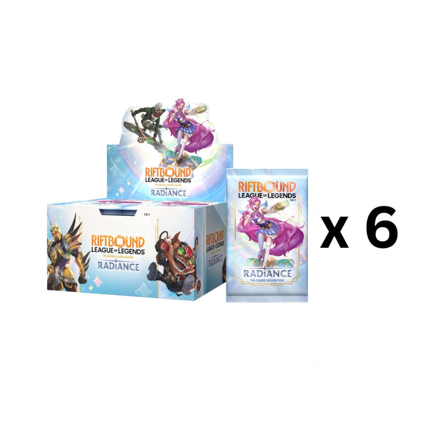 Riftbound: League of Legends TCG Radiance Booster Case | 6 Booster Displays Per Case | 180-Card Set | 14 Cards Per Pack | Collectible Trading Card Game (PREORDER - Release Date October 23, 2026)