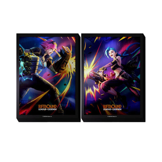 Riftbound: League of Legends Sleeves – Vi vs Jinx Card Sleeves | Official Vendetta Deck Protector Sleeves | 100 Standard Size Trading Card Sleeves | 50 Vi & 50 Jinx Art Sleeves (PREORDER - Release Date August 2026)