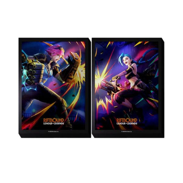 Riftbound: League of Legends Sleeves – Vi vs Jinx Card Sleeves | Official Vendetta Deck Protector Sleeves | 100 Standard Size Trading Card Sleeves | 50 Vi & 50 Jinx Art Sleeves (PREORDER - Release Date August 2026)