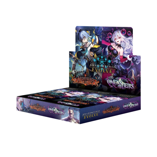 Shadowverse Evolve Eightfold Retribution & Omens and Heirs Booster Box BP19 | English Trading Card Game Display Box | Gold or Better in Every Pack | Includes Worlds Beyond Serial Code Bonus (PREORDER - Release Date September 25, 2026)