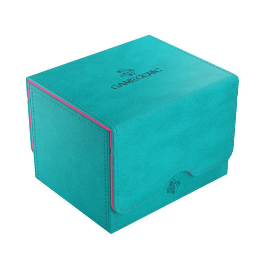 Gamegenic Sidekick 100+ XL Teal/Pink Card Deck Box, Extra Large Convertible Card Holder for 100 Double-Sleeved Cards, Commander Deck Storage, Nexofyber+ & Microfiber Lining