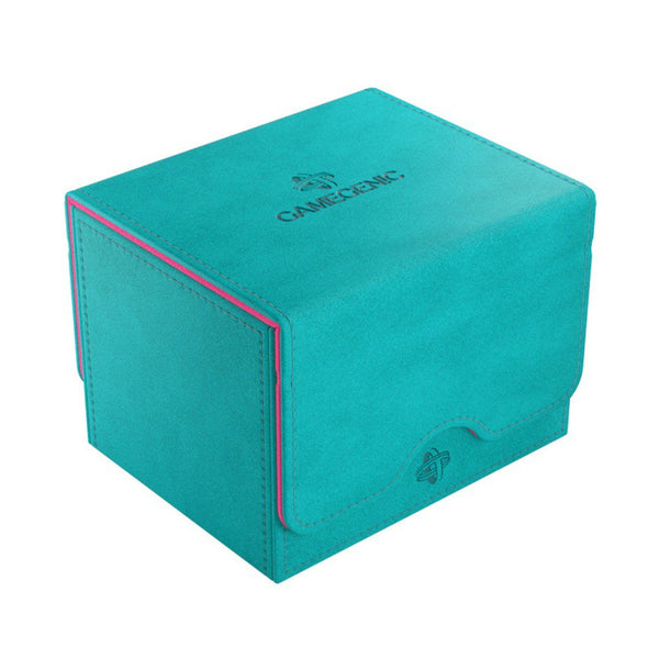 Gamegenic Sidekick 100+ XL Teal/Pink Card Deck Box, Extra Large Convertible Card Holder for 100 Double-Sleeved Cards, Commander Deck Storage, Nexofyber+ & Microfiber Lining
