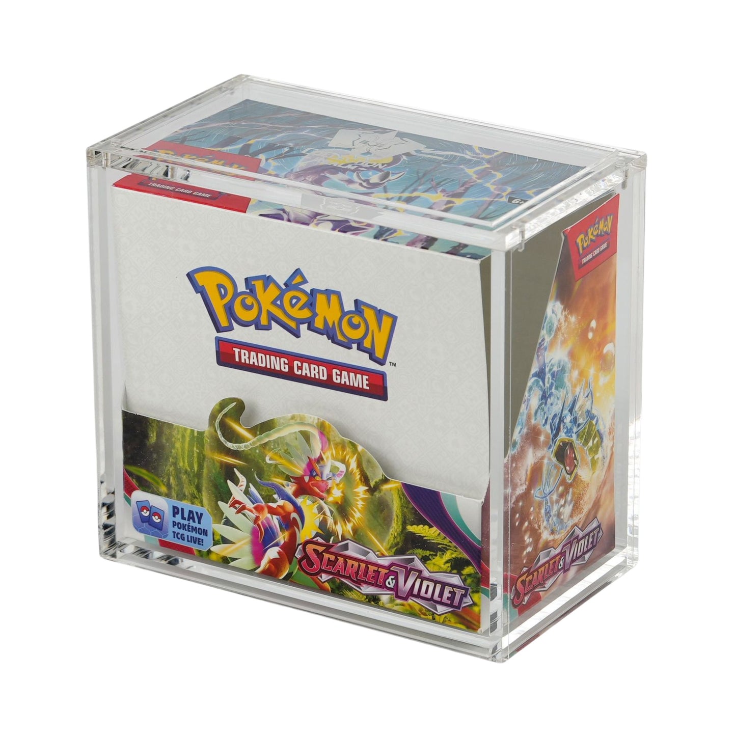 Pokémon Booster Box Acrylic Display Case by Collection Realm – Stackable Clear Acrylic Protector with Magnetic Lid, UV Protection, Dust & Moisture Resistant for Collectors - 5-Pack