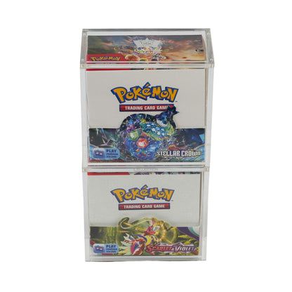 Pokémon Booster Box Acrylic Display Case by Collection Realm – Stackable Clear Acrylic Protector with Magnetic Lid, UV Protection, Dust & Moisture Resistant for Collectors - 5-Pack