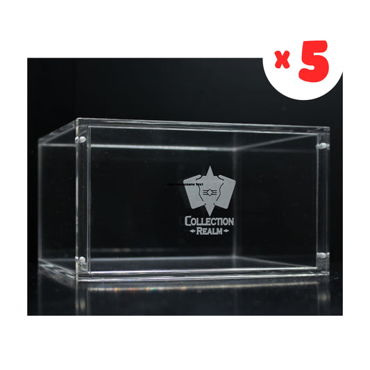 Pokémon Booster Box Acrylic Display Case by Collection Realm – Stackable Clear Acrylic Protector with Magnetic Lid, UV Protection, Dust & Moisture Resistant for Collectors - 5-Pack (PRE-ORDER JULY 2026)