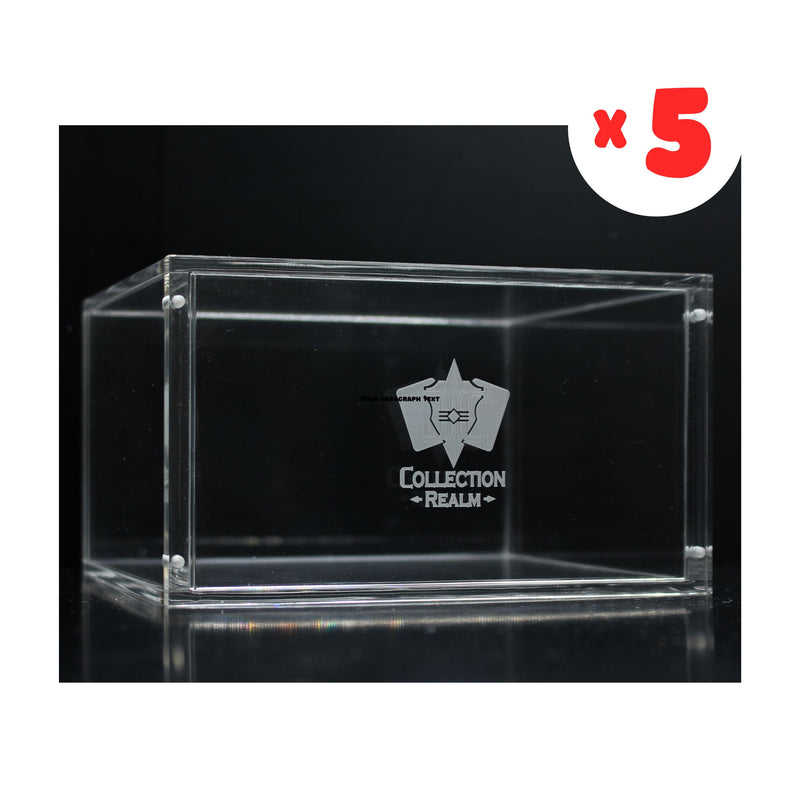 Pokémon Booster Box Acrylic Display Case by Collection Realm – Stackable Clear Acrylic Protector with Magnetic Lid, UV Protection, Dust & Moisture Resistant for Collectors - 5-Pack (PRE-ORDER JULY 2026)