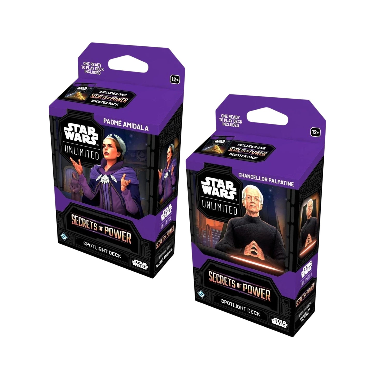 Star Wars Unlimited Secrets of Power Spotlight Deck Set of 2 (Padme Amidala and Chancellor Palpatine) Collectible Card Game