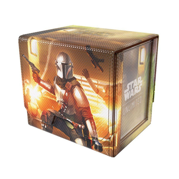 Star Wars Unlimited Deck Pod The Mandalorian & Grogu, Premium Deck Box with UV-Protected Slide Card Case, 60-Card Double-Sleeved Deck Holder, Token Drawer, Magnetic Convertible Closure (PRE-ORDER)