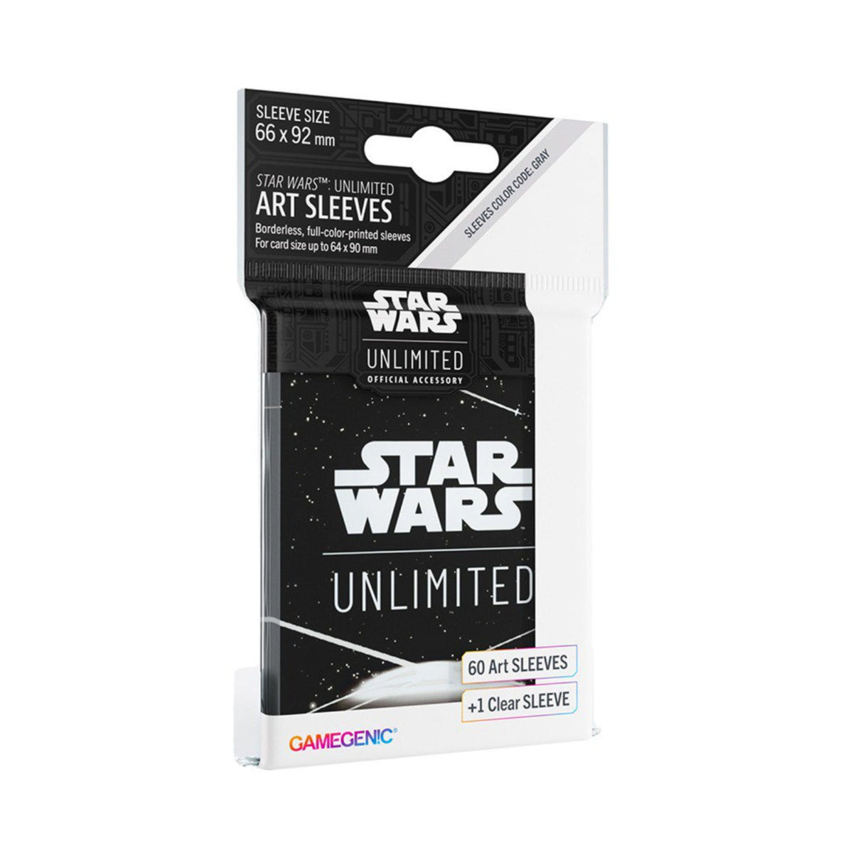 Star Wars Unlimited Art Card Sleeves, Card Back White, 60 Standard Size Sleeves with 1 Clear Leader Sleeve, Durable Printed Card Protectors for TCG and LCG Games