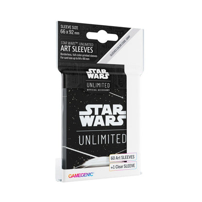 Star Wars Unlimited Art Card Sleeves, Card Back White, 60 Standard Size Sleeves with 1 Clear Leader Sleeve, Durable Printed Card Protectors for TCG and LCG Games