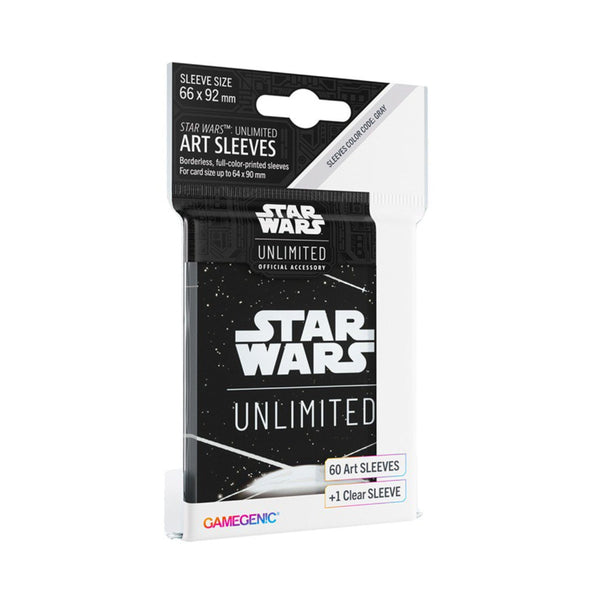 Star Wars Unlimited Art Card Sleeves, Card Back White, 60 Standard Size Sleeves with 1 Clear Leader Sleeve, Durable Printed Card Protectors for TCG and LCG Games
